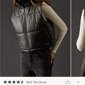 Anthropologie Quilted Vegan Leather Vest